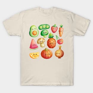 Fruits & Vegetables Illustration T-Shirt